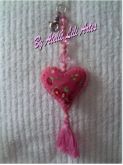 Chaveiro Coração Rosa Dengoso