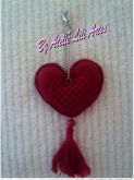 Chaveiro Coração Rosa Vermelho